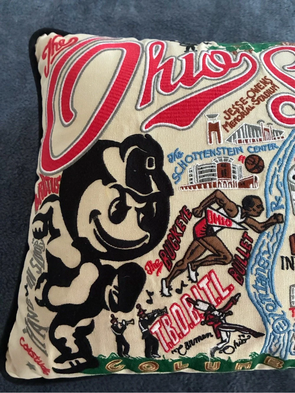 Caruso Ohio State Buckeyes Decorative Throw Pillow Embroidered Multicolor
